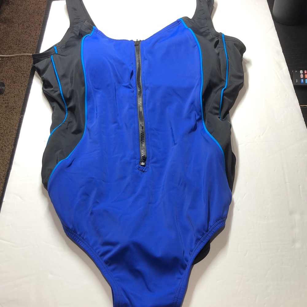 Swimsuits for All blue & black swimsuit size 22